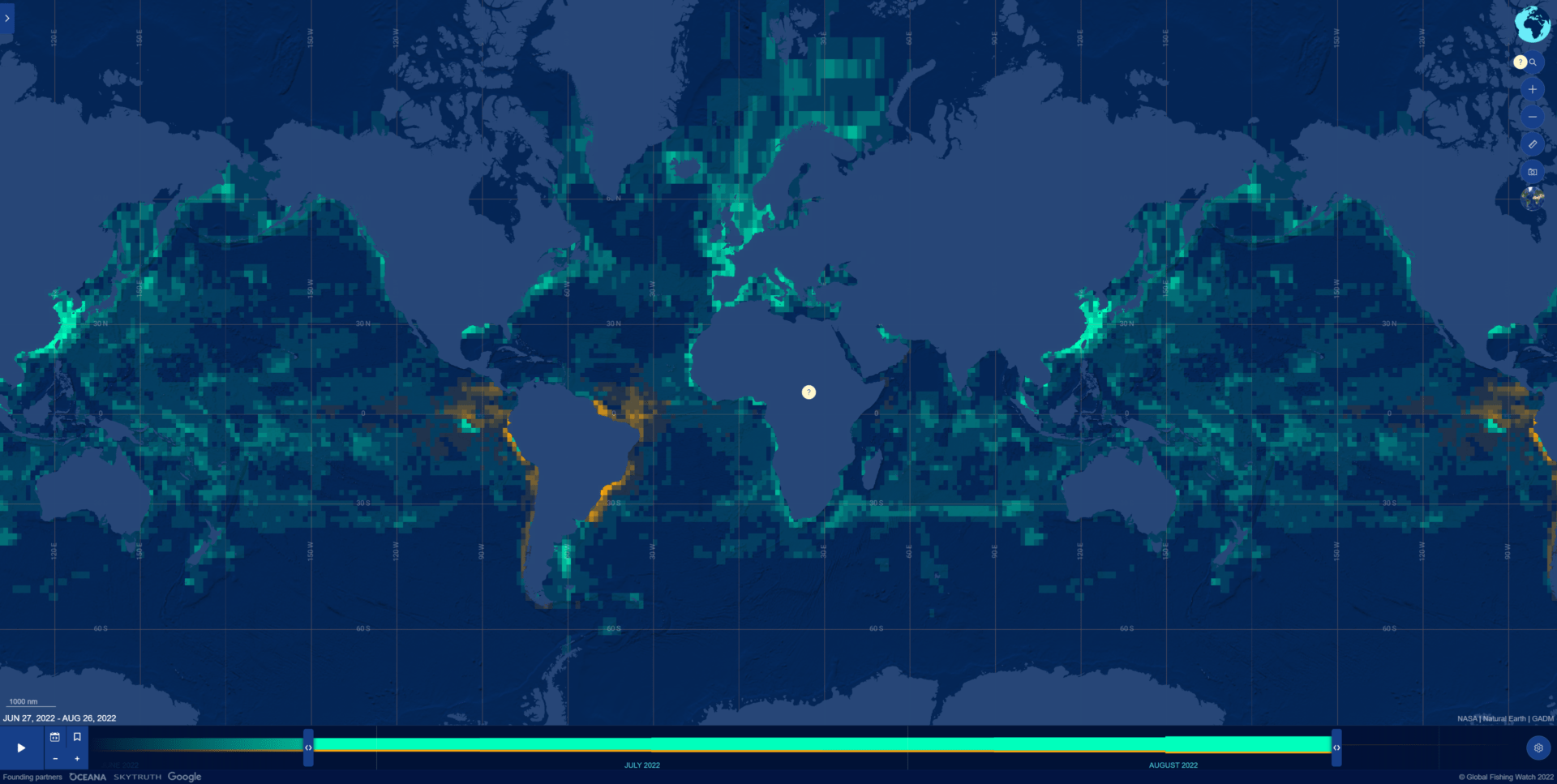 Global Fishing Watch using smart ocean technology to detect illegal fishing activity